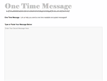 Tablet Screenshot of onetimemessage.com
